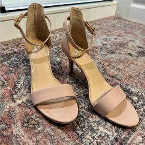 BP Blush Nude ankle strap special occasion heels size 8 like new with box